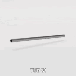 A Metal Pipe Is Sitting On A White Surface . GIF