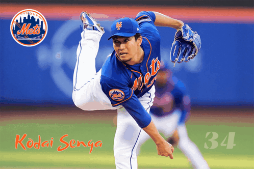 A Mets Pitcher Named Kodai Senga Winds Up To Throw The Ball GIF