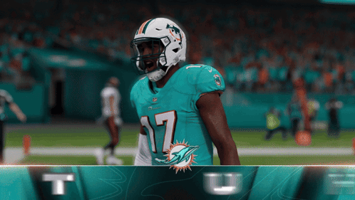 A Miami Dolphins Football Player Wearing Number 17 GIF