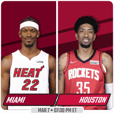 A Miami Heat Player And A Rockets Player Are Shown GIF