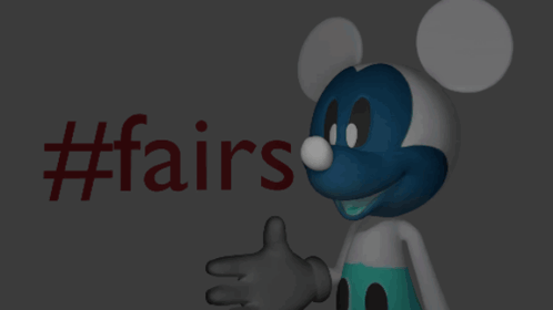 A Mickey Mouse Is Standing In Front Of A #Fairs Sign GIF