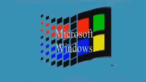 A Microsoft Windows Logo Is Shown On A Blue Background GIF
