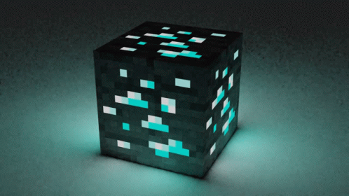A Minecraft Block With A Blue Light Inside Of It GIF