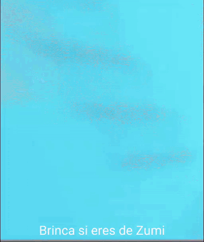 a minecraft character is standing in front of a blue background with the words brinca si eres de zumi on the bottom .
