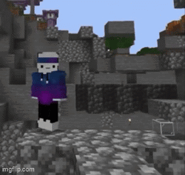 A Minecraft Character Is Standing Next To A Giant Squid In A Cave GIF