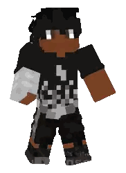 a minecraft character is wearing a black shirt and black pants