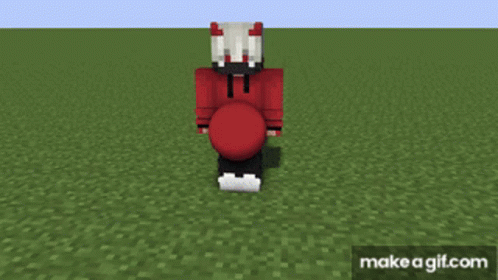 A Minecraft Character With A Big Belly Is Standing In The Grass . GIF