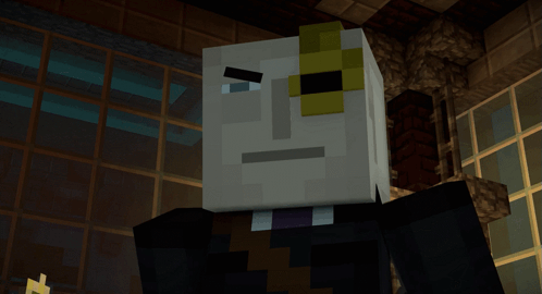 A Minecraft Character With A Yellow Eye And A Black Eye GIF