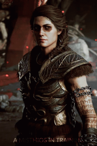 A Misthios In Training Poster Of A Woman GIF