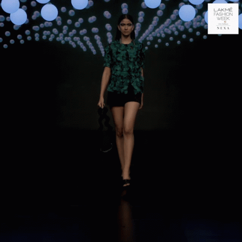 A Model Walks Down A Runway At Lakme Fashion Week GIF