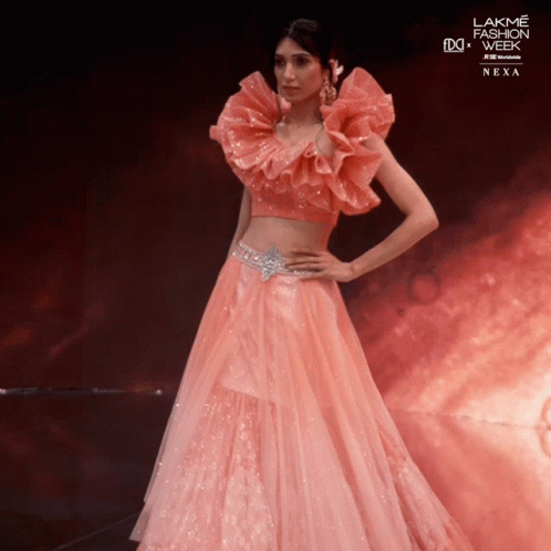A Model Walks The Runway At Lakme Fashion Week GIF