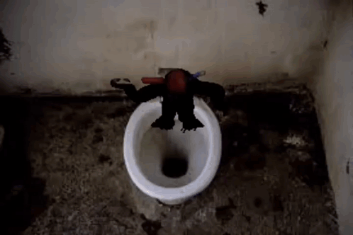 A Monkey Is Sitting On A Toilet With A Toothbrush . GIF