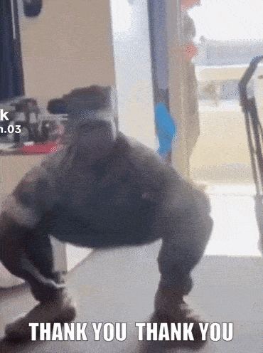 A Monkey Is Squatting Down And Says Thank You GIF