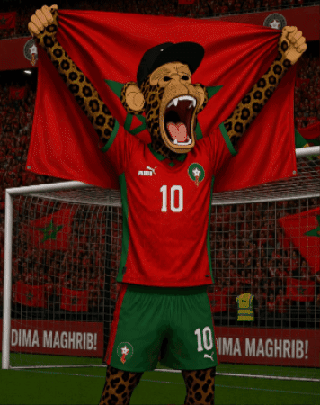 A Monkey Mascot Wearing A Number 10 Jersey Holds A Flag GIF