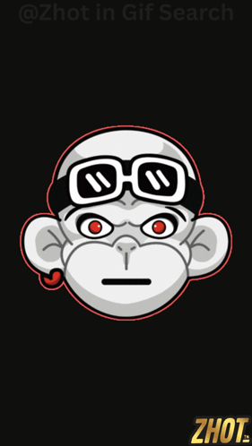 A Monkey Wearing Sunglasses And A Bandana Is Displayed On A Screen GIF