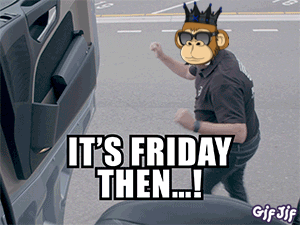 A Monkey With Sunglasses And A Crown Says It 'S Friday Then ! GIF
