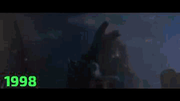 A Monster Is Being Attacked By A Lightning Bolt In A Dark Room . GIF