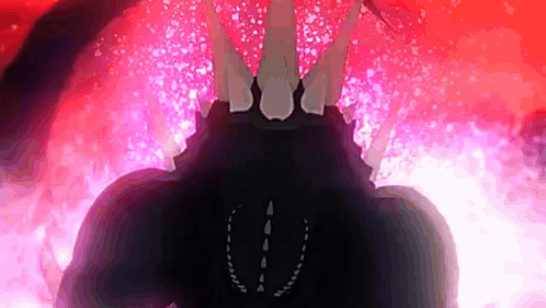A Monster With A Crown On Its Head Is Surrounded By Pink And Red Lights . GIF