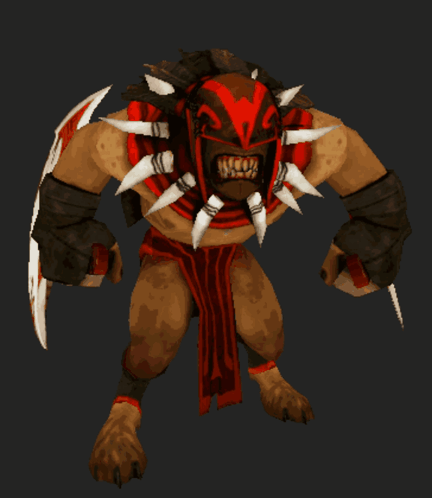A Monster With Sharp Teeth And A Red And Black Helmet GIF