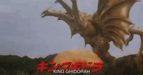 A Monster With Wings Is Standing On Top Of A Pile Of Food . GIF