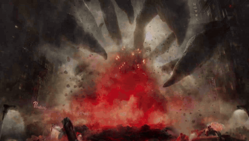 A Motel Sign Is Visible In The Background Of This Explosion GIF