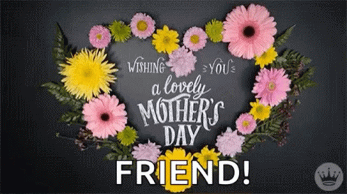 A Mother 'S Day Card With Flowers In The Shape Of A Heart GIF