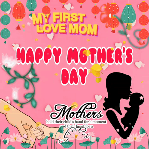 A Mother 'S Day Greeting Card With A Woman Holding A Baby GIF