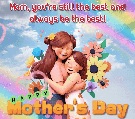 A Mother 'S Day Greeting Card With Two Women Hugging GIF