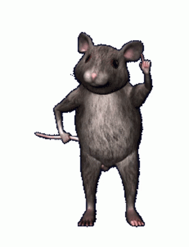 A Mouse Is Standing On Its Hind Legs And Flexing Its Muscles GIF