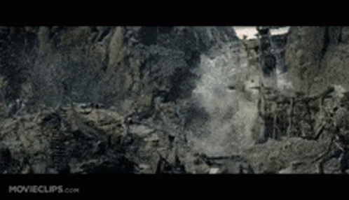 A Movie Clip From Movieclips.com Shows A Castle Being Destroyed GIF