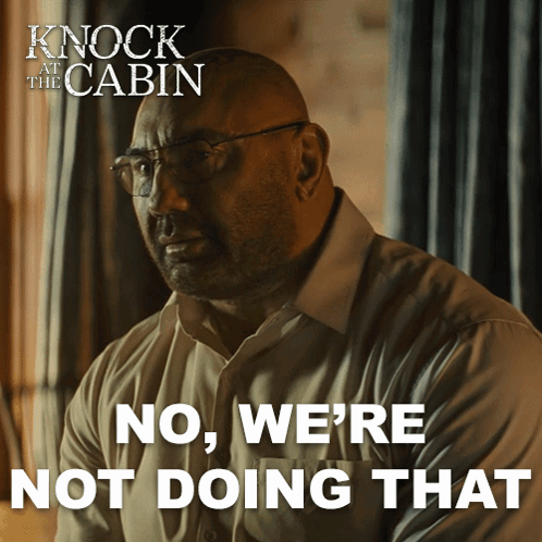 A Movie Poster For Knock At The Cabin GIF