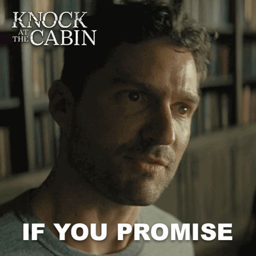 A Movie Poster For Knock At The Cabin Shows A Man GIF