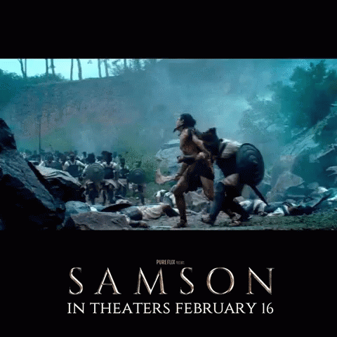 a movie poster for samson in theaters february 16th