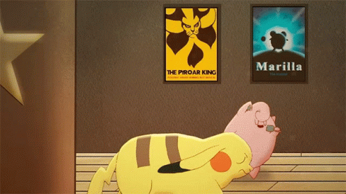 A Movie Poster For The Proar King Hangs On A Wall GIF