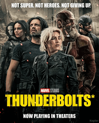A Movie Poster For Thunderbolts Shows A Group Of Soldiers GIF