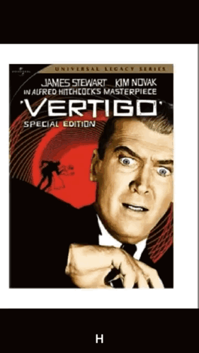 A Movie Poster For Vertigo Special Edition With James Stewart And Kim Novak GIF