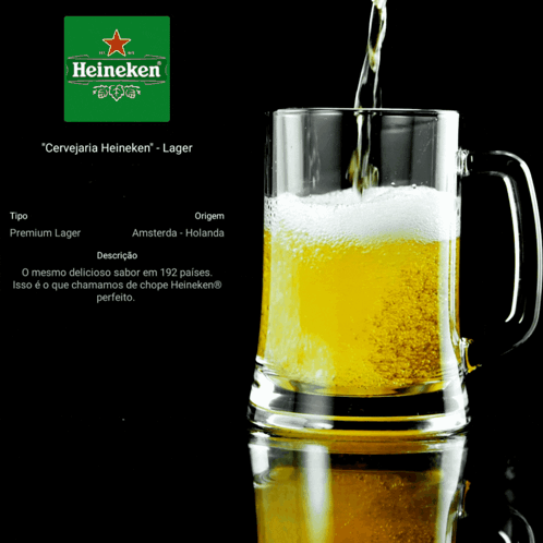 A Mug Of Heineken Beer Is Poured Into It GIF