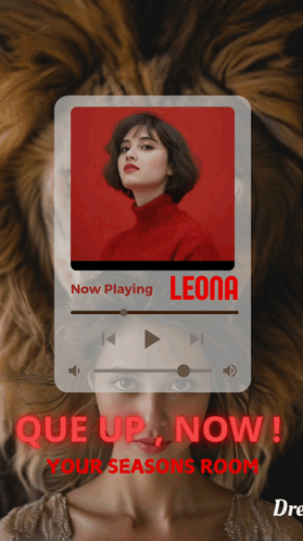 A Music Player With A Picture Of A Woman And The Name Leona On It GIF