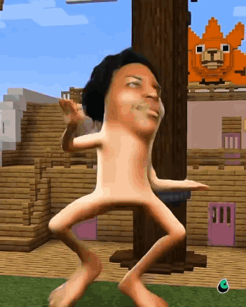 A Naked Cartoon Character Is Dancing In A Video Game GIF