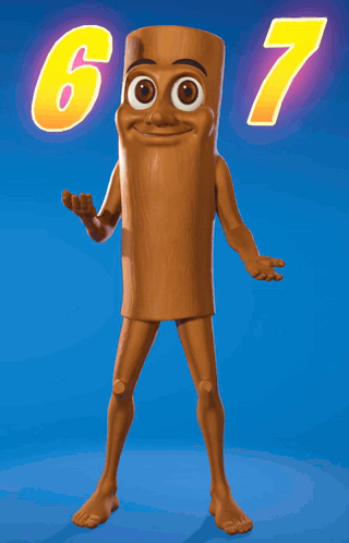 A Naked Cartoon Character With The Number 67 Above Him GIF