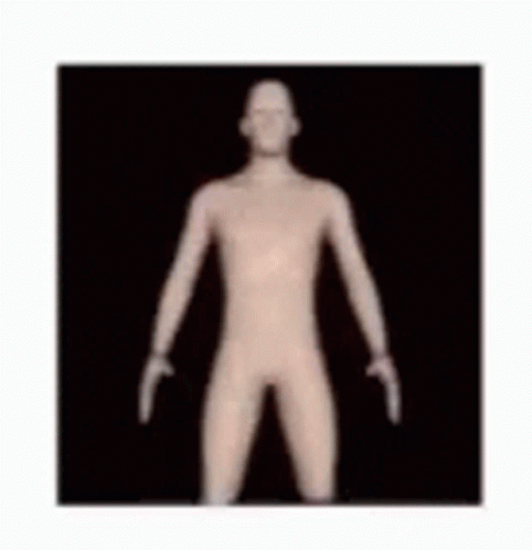 A Naked Man Is Standing In A Square On A Black Background . GIF