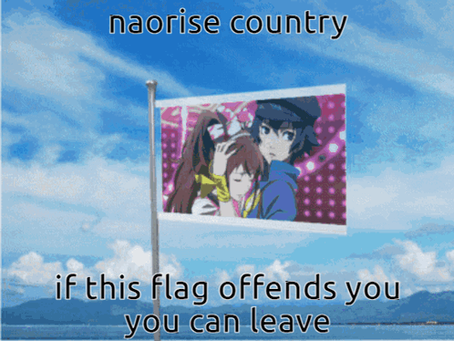 A Naorise Country Flag With A Picture Of A Boy And Girl GIF
