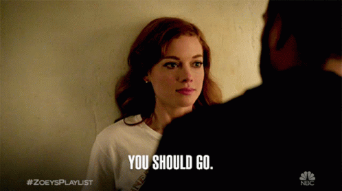 A Nbc Advertisement For Zoey 'S Playlist Shows A Woman Looking At A Man GIF