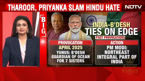a ndtv news bulletin shows a woman and two men