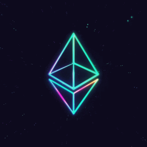 Neon Glowing Triangle On Dark Background GIF