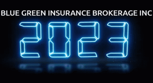 2023 Neon Sign Blue Green Insurance Brokerage GIF