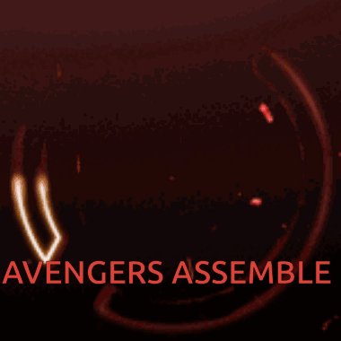 A Neon Sign For The Avengers Assemble With A Circle Around The Letter A GIF