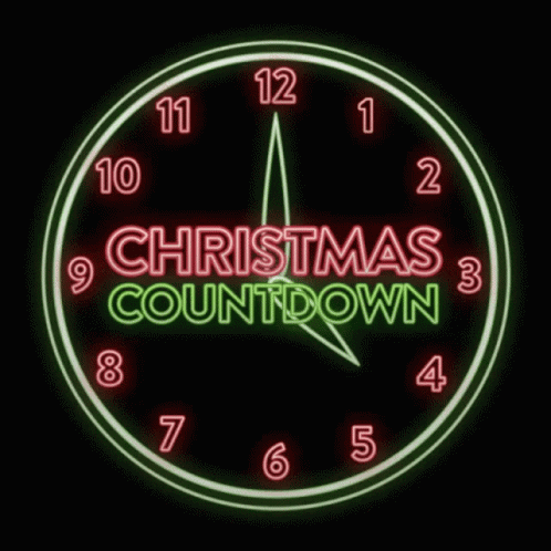 A Neon Sign That Says Christmas Countdown GIF