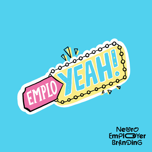 A Neon Sign That Says Empleo Yeah On It GIF