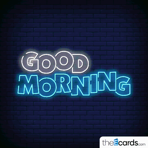 A Neon Sign That Says Good Morning On It GIF